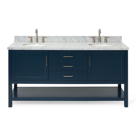 A large image of the Ariel R073DCWOVO Midnight Blue / Carrara White Top