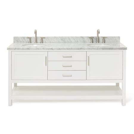 A large image of the Ariel R073DCWOVO White / Carrara White Top