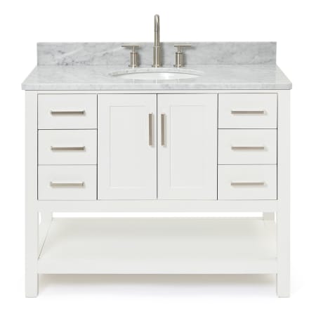 A large image of the Ariel S043SCW2OVO White / Carrara White Top