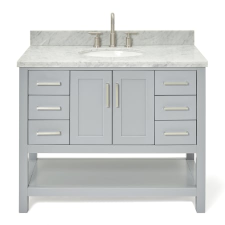 A large image of the Ariel S043SCWOVO Grey / Carrara White Top