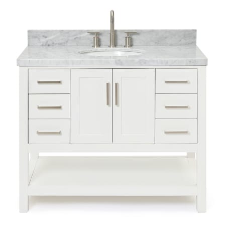 A large image of the Ariel S043SCWOVO White / Carrara White Top