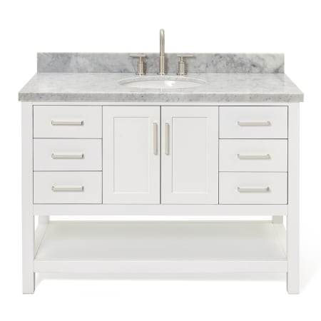 A large image of the Ariel S049SCWOVO White / Carrara White Top