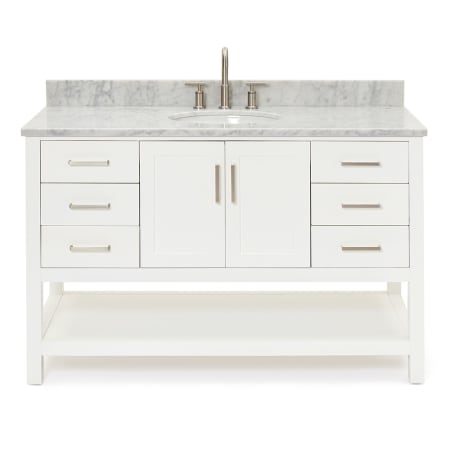 A large image of the Ariel S055SCW2OVO White / Carrara White Top