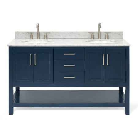 A large image of the Ariel S061DCW2OVO Midnight Blue / Carrara White Top