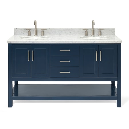 A large image of the Ariel S061DCWOVO Midnight Blue / Carrara White Top