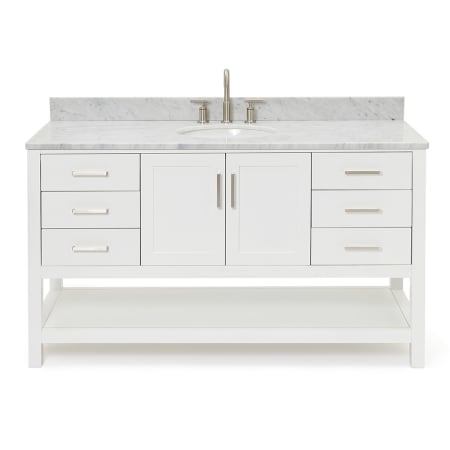 A large image of the Ariel S061SCW2OVO White / Carrara White Top