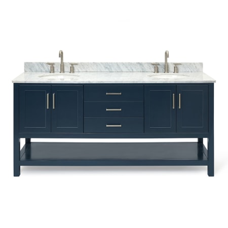 A large image of the Ariel S073DCW2OVO Midnight Blue / Carrara White Top