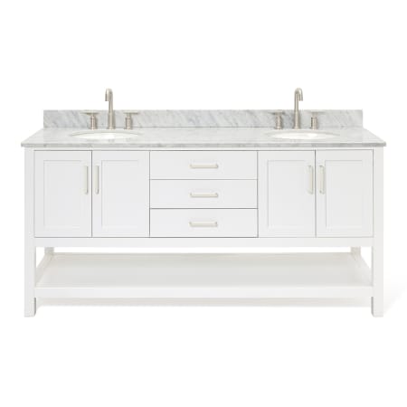 A large image of the Ariel S073DCW2OVO White / Carrara White Top