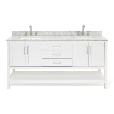 A large image of the Ariel S073DCW2RVO White / Carrara White Top