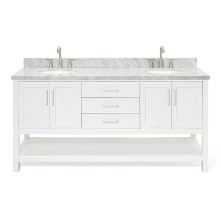 A large image of the Ariel S073DCWOVO White / Carrara White Top