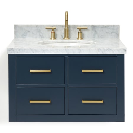 A large image of the Ariel W031SCWOVO Midnight Blue / Carrara White Top