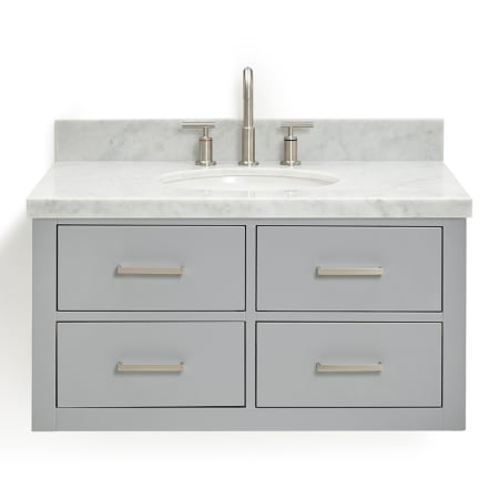 A large image of the Ariel W037SCWOVO Grey / Carrara White Top
