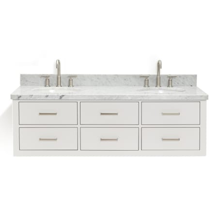 A large image of the Ariel W061DCWOVO White / Carrara White Top