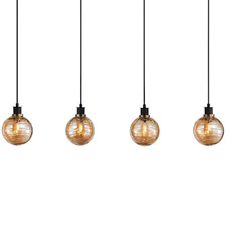 A large image of the Artcraft Lighting AC11874 Black / Brushed Brass / Amber