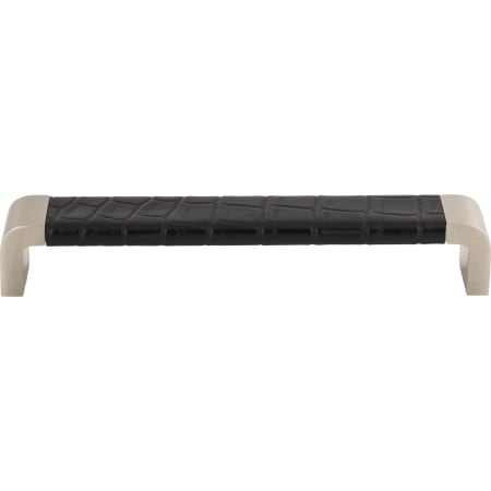 A large image of the Atlas Homewares 3151 Brushed Nickel / Black Leather