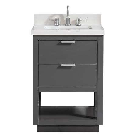 A large image of the Avanity ALLIE-VS25 Twilight Gray with Silver Hardware / White Quartz