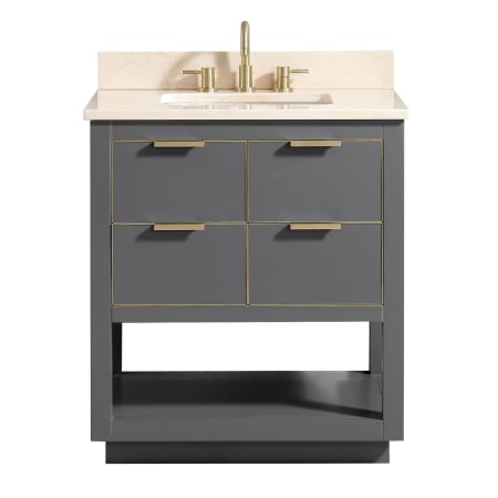 A large image of the Avanity ALLIE-VS31 Twilight Gray with Gold Hardware / Crema Marfil