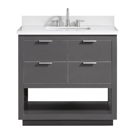 A large image of the Avanity ALLIE-VS37 Twilight Gray with Silver Hardware / White Quartz