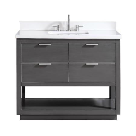 A large image of the Avanity ALLIE-VS43 Twilight Gray with Silver Hardware / White Quartz