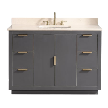 A large image of the Avanity AUSTEN-VS49 Twilight Gray with Gold Hardware / Crema Marfil
