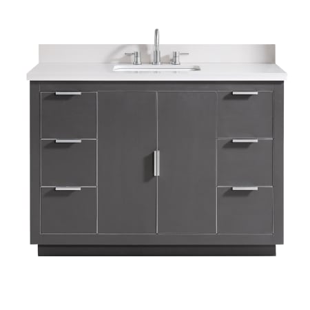 A large image of the Avanity AUSTEN-VS49 Twilight Gray with Silver Hardware / White Quartz