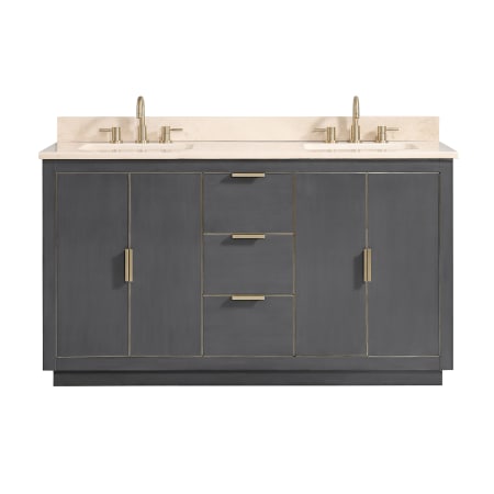 A large image of the Avanity AUSTEN-VS61 Twilight Gray with Gold Hardware / Crema Marfil