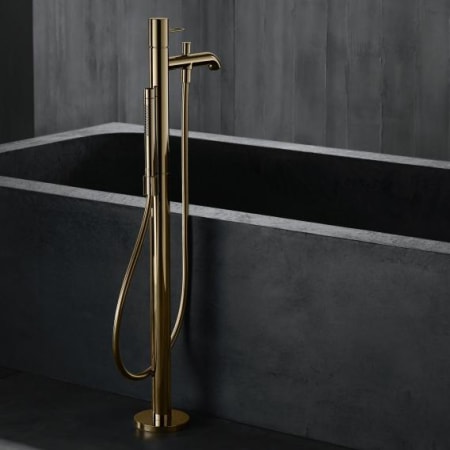 A large image of the Axor 38442 Uno Loop Free Standing Bronze