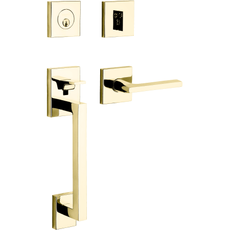 Baldwin 85390044LENT Lifetime Satin Brass Minneapolis Left Handed Single Cylinder Keyed Entry ...