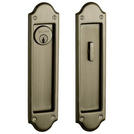 A large image of the Baldwin PD016.ENTR Satin Brass and Black