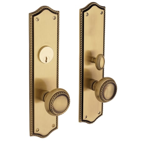 A large image of the Baldwin 6554.DBLC Satin Brass and Brown