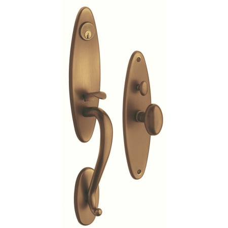 A large image of the Baldwin 6573.DBLC Satin Brass and Brown