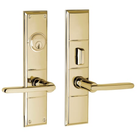 A large image of the Baldwin 6973.ENTR Lifetime Polished Brass
