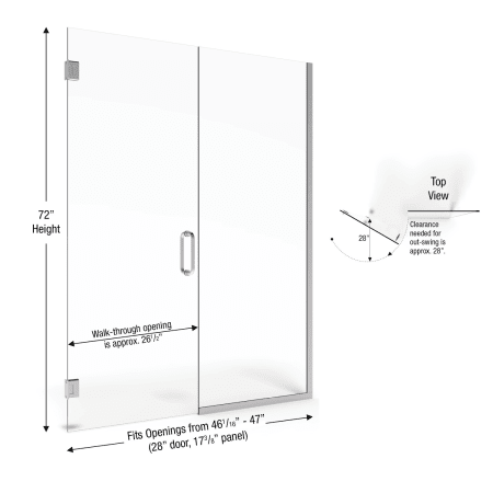 A large image of the Basco CELA-935-47-72CL Basco-CELA-935-47-72CL-Dimension Image