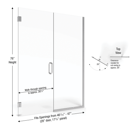 A large image of the Basco CELA-935-47-76CL Basco-CELA-935-47-76CL-Dimension Image