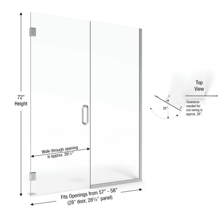 A large image of the Basco CELA-935-58-72XP Basco-CELA-935-58-72XP-Dimension Image