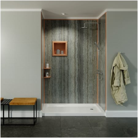 A large image of the Bella CORE PBKT484848 Silver Travertine