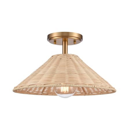 A large image of the Bellevue ECF83348 Brushed Gold / Rattan