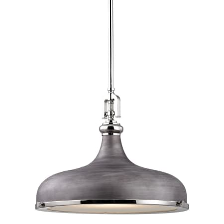 A large image of the Bellevue EP4921 Polished Nickel / Weathered Zinc