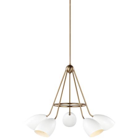 A large image of the Bellevue SGCH31677 Satin Brass / Matte White