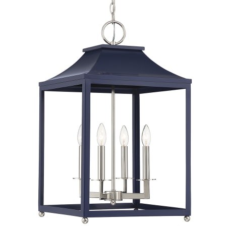 A large image of the Bellevue SH30009 Navy Blue / Polished Nickel