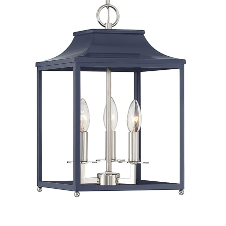 A large image of the Bellevue SH30013 Navy Blue with Polished Nickel