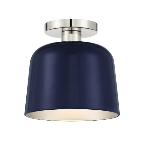 A large image of the Bellevue SH60067 Navy Blue / Polished Nickel