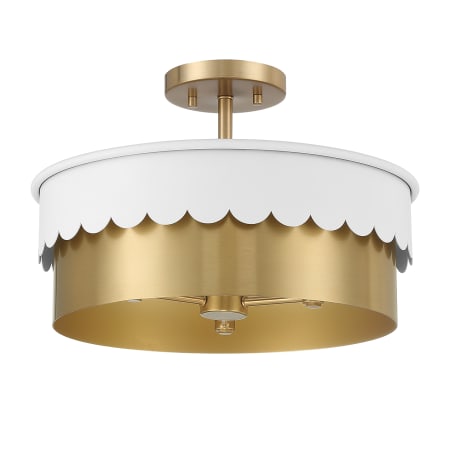 A large image of the Bellevue SH60072 White and Natural Brass