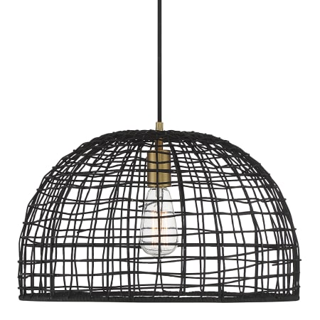 A large image of the Bellevue SH70105 Black Rattan / Natural Brass