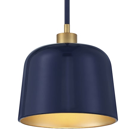 A large image of the Bellevue SH70118 Navy Blue / Natural Brass