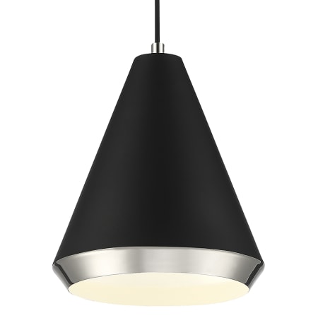 A large image of the Bellevue SH70122 Matte Black / Polished Nickel