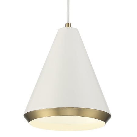 A large image of the Bellevue SH70122 White / Natural Brass