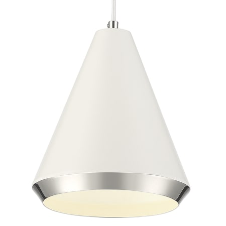 A large image of the Bellevue SH70122 White / Polished Nickel