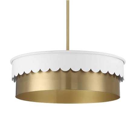 A large image of the Bellevue SH7030 White and Natural Brass