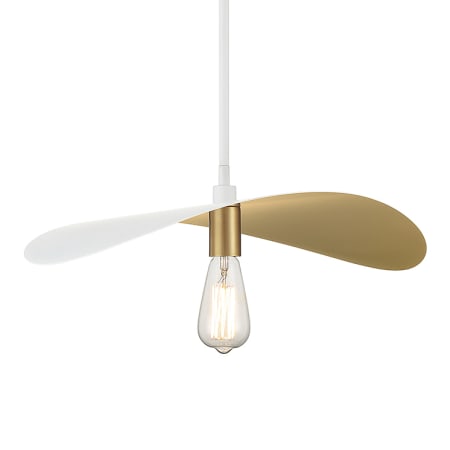 A large image of the Bellevue SH7031 White and Painted Gold